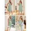 Ekouaer Sleeveless Nightgowns for Women Long Night Gown Pleated Full Length Sleepwear Tank Sleep Dress Slit Dress S-2XL(Light Green)