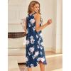 Ekouaer Sleeveless Nightgowns for Women Long Night Gown Pleated Full Length Sleepwear Tank Sleep Dress Slit Dress S-2XL(Navy Blue Flowers)