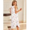 Ekouaer Sleeveless Nightgowns for Women Long Night Gown Pleated Full Length Sleepwear Tank Sleep Dress Slit Dress S-2XL(Pink Flower)