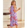 Ekouaer Sleeveless Nightgowns for Women Long Night Gown Pleated Full Length Sleepwear Tank Sleep Dress Slit Dress S-2XL(White Flowers)