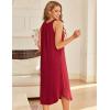Ekouaer Sleeveless Nightgowns for Women Long Night Gown Pleated Full Length Sleepwear Tank Sleep Dress Slit Dress S-2XL(Wine Red)