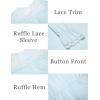 Ekouaer Victorian Nightgown 100% Cotton Long Sleeve Vintage Old Fashioned Gown for Women(Light Blue)