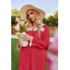 Ekouaer Victorian Nightgown 100% Cotton Long Sleeve Vintage Old Fashioned Gown for Women(Wine Red)