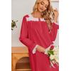 Ekouaer Victorian Nightgown 100% Cotton Long Sleeve Vintage Old Fashioned Gown for Women(Wine Red)