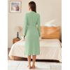 Ekouaer Waffle Robes for Women Long Knit Bathrobe Lightweight Kimono Spa Robe Soft Loungewear with Pockets S-XXL(Mint Green)