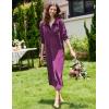 Ekouaer Women Flannel Nightgown Full Length Boyfriend Nightshirt Plaid Long Sleep Dress with Button Loungewear S-XXXL(Purple)
