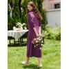 Ekouaer Women Flannel Nightgown Full Length Boyfriend Nightshirt Plaid Long Sleep Dress with Button Loungewear S-XXXL(Purple)