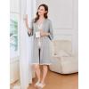Ekouaer Women Kimono Robe 3/4 Sleeves Loungewear Dress Knee Length Sleepwear Pockets Housecoat Short Bathrobe S-XXL(C-light Gray)