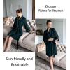 Ekouaer Women Kimono Robes Knee Length Knit Bathrobe Lightweight Soft Sleepwear V-neck Casual Ladies Loungewear