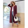 Ekouaer Women Long House Coat Zipper Front Robes Full Length Nightgowns with Pockets Striped Loungewear(Wine Red,4X-Large)