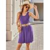 Ekouaer Women Nightgown with Pockets Sleep Shirts Sleeveless Sleepwear Pleated Front Nightshirt Round Neck Nightdress(Dark Lavender)