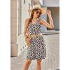 Ekouaer Women Nightgown with Pockets Sleep Shirts Sleeveless Sleepwear Pleated Front Nightshirt Round Neck Nightdress(Leopard)