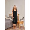 Ekouaer Women Nightgowns Long Sleeveless Sleepshirt Soft Tank Sleepwear Full Slip Nightshirt Black XXL