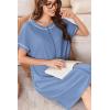 Ekouaer Women Zipper Robe Short Waffle Knit Bathrobe Lightweight Housecoat Soft Knee Length Loungewear with Pockets Navy Blue, S