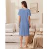 Ekouaer Women Zipper Robe Short Waffle Knit Bathrobe Lightweight Housecoat Soft Knee Length Loungewear with Pockets Navy Blue, S