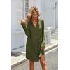Ekouaer Womens Button Down Nightgown Long Sleeves Sleepwear V Neck Nightgowns for Women(Armygreen)