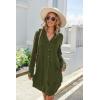 Ekouaer Womens Button Down Nightgown Long Sleeves Sleepwear V Neck Nightgowns for Women(Armygreen)