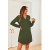 Ekouaer Womens Button Down Nightgown Long Sleeves Sleepwear V Neck Nightgowns for Women(Armygreen)