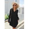 Ekouaer Womens Button Down Nightgown Long Sleeves Sleepwear V Neck Nightgowns for Women(Black)