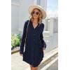 Ekouaer Womens Button Down Nightgown Long Sleeves Sleepwear V Neck Nightgowns for Women(Navy Blue)