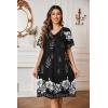 Ekouaer Womens House Dress Floral Print Moo Moos Nightgowns Moomoo Dresses Mumus with Pockets(Black)