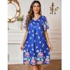 Ekouaer Womens House Dress Floral Print Moo Moos Nightgowns Moomoo Dresses Mumus with Pockets(Blue Flower)