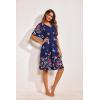 Ekouaer Womens House Dress Floral Print Moo Moos Nightgowns Moomoo Dresses Mumus with Pockets(Butterfly and Flower)