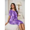 Ekouaer Womens House Dress Floral Print Moo Moos Nightgowns Moomoo Dresses Mumus with Pockets(Floral Purple)