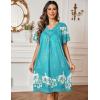 Ekouaer Womens House Dress Floral Print Moo Moos Nightgowns Moomoo Dresses Mumus with Pockets(Green)