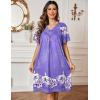 Ekouaer Womens House Dress Floral Print Moo Moos Nightgowns Moomoo Dresses Mumus with Pockets(Lilac)