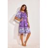 Ekouaer Womens House Dress Floral Print Moo Moos Nightgowns Moomoo Dresses Mumus with Pockets(Purple)