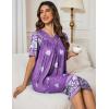 Ekouaer Womens House Dress Floral Print Moo Moos Nightgowns Moomoo Dresses Mumus with Pockets(Purple)