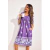 Ekouaer Womens House Dress Floral Print Moo Moos Nightgowns Moomoo Dresses Mumus with Pockets(Purple)