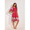 Ekouaer Womens House Dress Floral Print Moo Moos Nightgowns Moomoo Dresses Mumus with Pockets(Red)