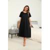 Ekouaer Women’s House Dress with Pockets Long Nightgowns for Women House Dress Pleated Front Moo Moos for Women S-XXXL(Black)