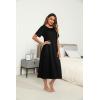 Ekouaer Women’s House Dress with Pockets Long Nightgowns for Women House Dress Pleated Front Moo Moos for Women S-XXXL(Black)