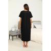 Ekouaer Women’s House Dress with Pockets Long Nightgowns for Women House Dress Pleated Front Moo Moos for Women S-XXXL(Black)