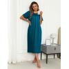 Ekouaer Women’s House Dress with Pockets Long Nightgowns for Women House Dress Pleated Front Moo Moos for Women S-XXXL(Blue Green)