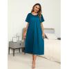 Ekouaer Women’s House Dress with Pockets Long Nightgowns for Women House Dress Pleated Front Moo Moos for Women S-XXXL(Blue Green)