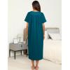 Ekouaer Women’s House Dress with Pockets Long Nightgowns for Women House Dress Pleated Front Moo Moos for Women S-XXXL(Blue Green)