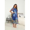 Ekouaer Women’s House Dress with Pockets Long Nightgowns for Women House Dress Pleated Front Moo Moos for Women S-XXXL(Blue Mandala)