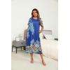 Ekouaer Women’s House Dress with Pockets Long Nightgowns for Women House Dress Pleated Front Moo Moos for Women S-XXXL(Blue Mandala)