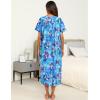 Ekouaer Women’s House Dress with Pockets Long Nightgowns for Women House Dress Pleated Front Moo Moos for Women S-XXXL(Blue Tie-dye Flowers)
