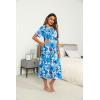 Ekouaer Women’s House Dress with Pockets Long Nightgowns for Women House Dress Pleated Front Moo Moos for Women S-XXXL(Blue Tie-dye Flowers)