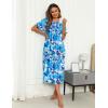 Ekouaer Women’s House Dress with Pockets Long Nightgowns for Women House Dress Pleated Front Moo Moos for Women S-XXXL(Blue Tie-dye Flowers)