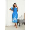 Ekouaer Women’s House Dress with Pockets Long Nightgowns for Women House Dress Pleated Front Moo Moos for Women S-XXXL(Floral Blue)