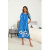 Ekouaer Women’s House Dress with Pockets Long Nightgowns for Women House Dress Pleated Front Moo Moos for Women S-XXXL(Floral Blue)