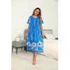Ekouaer Women’s House Dress with Pockets Long Nightgowns for Women House Dress Pleated Front Moo Moos for Women S-XXXL(Floral Blue)