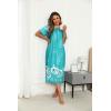 Ekouaer Women’s House Dress with Pockets Long Nightgowns for Women House Dress Pleated Front Moo Moos for Women S-XXXL(Floral Green)