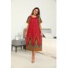 Ekouaer Women’s House Dress with Pockets Long Nightgowns for Women House Dress Pleated Front Moo Moos for Women S-XXXL(Floral Red)